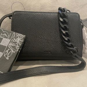 NWT Vince Camuto Gilli Wallet on a Chain- black leather